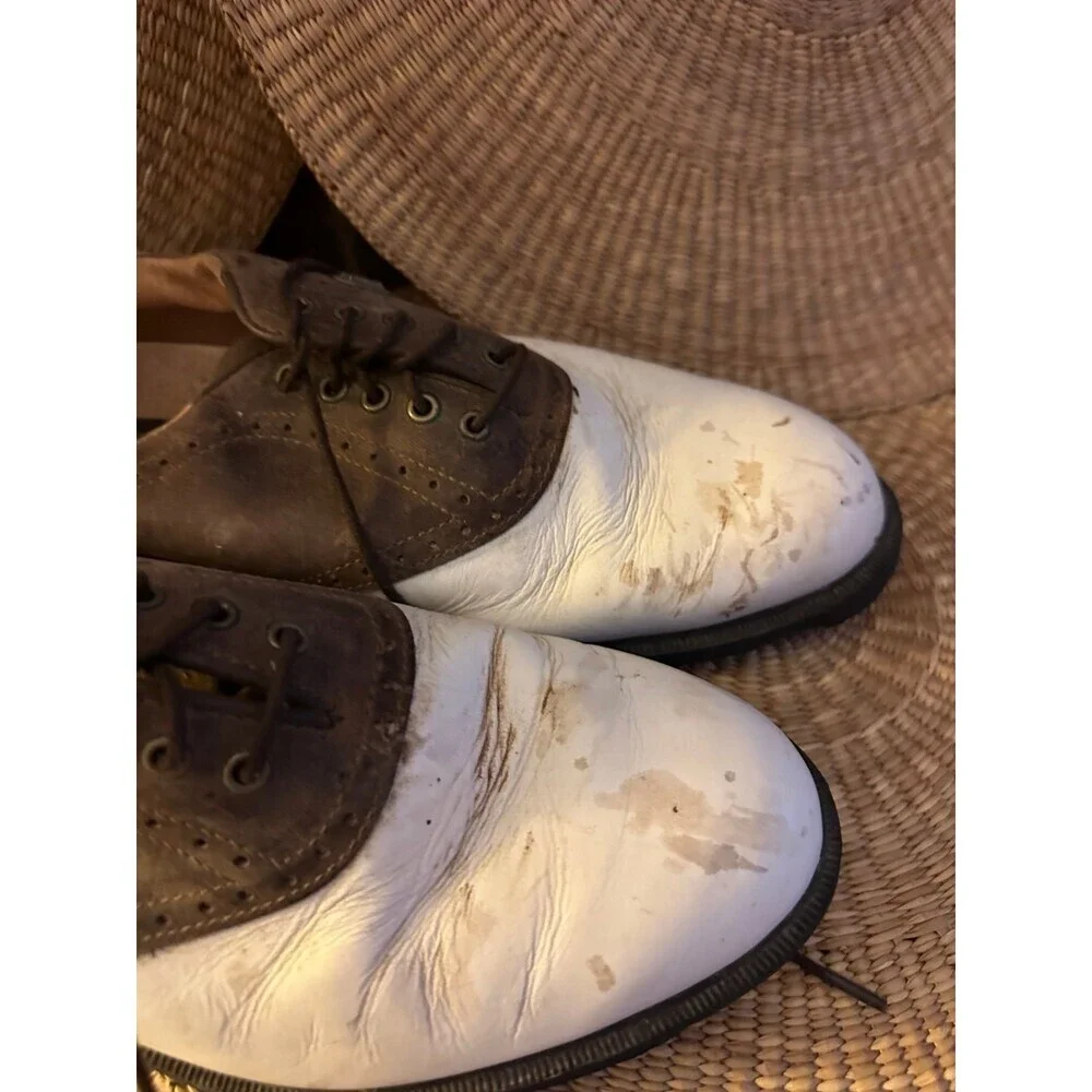 Footjoy Men's Leather Oxford Saddle Spiked Golf Shoes